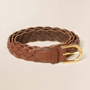 Women's Braided Belt - Saddle Brown