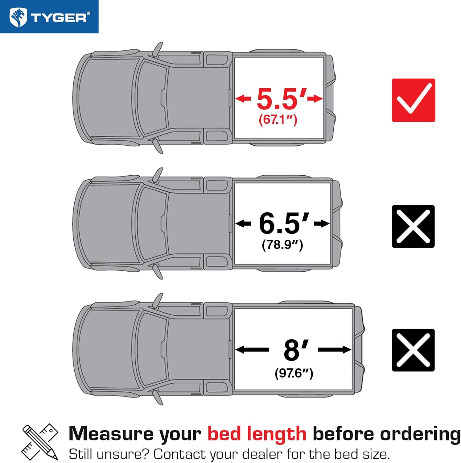 Tyger Auto T1 Soft Roll-Up Tonneau Cover for 2021–2025 Ford F-150 & Lightning | 5.5ft (67") Bed - Image 56