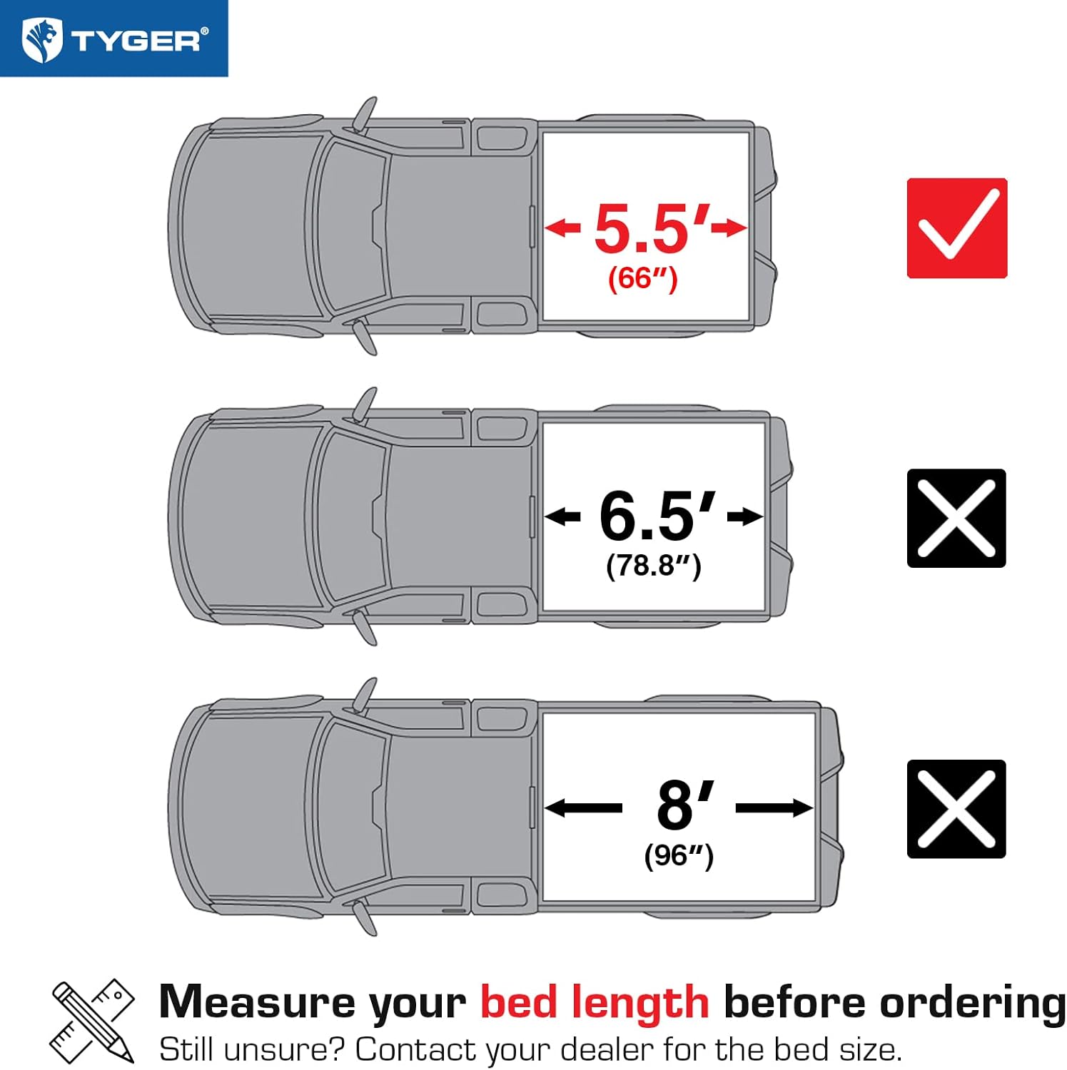 Tyger Auto T1 Soft Roll-Up Tonneau Cover for 2021–2025 Ford F-150 & Lightning | 5.5ft (67") Bed - Image 98