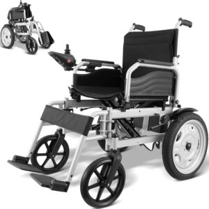 VEVOR Foldable Electric Wheelchair for Adults & Seniors – 300 lbs Capacity, 20Ah Battery, All-Terrain, 17.7" Seat, Lightweight Power Chair