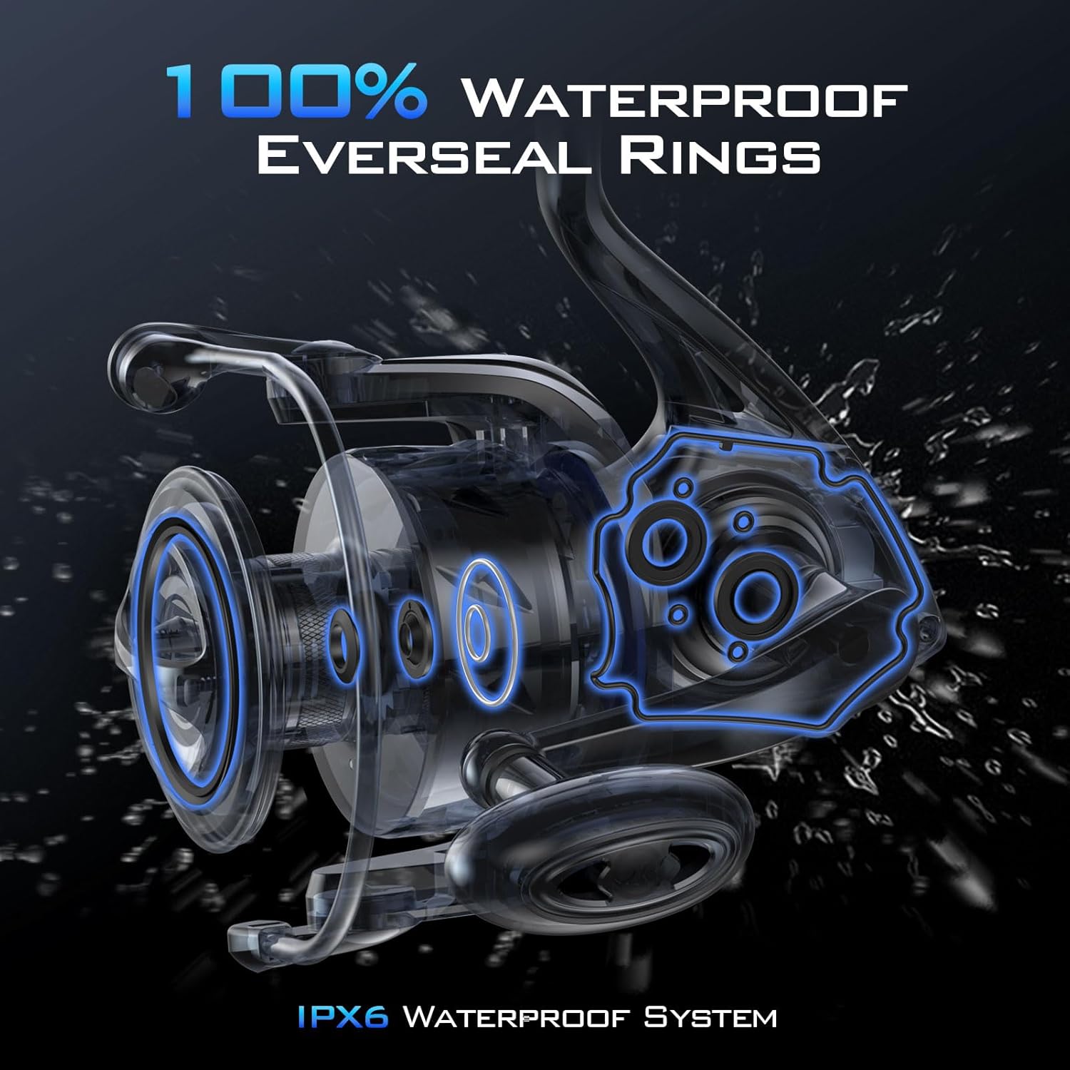 KastKing Kapstan Elite Saltwater Spinning Reel – Up to 55LB Max Drag, IPX6 Waterproof, Corrosion-Resistant Big Game Fishing Reel - Image 3