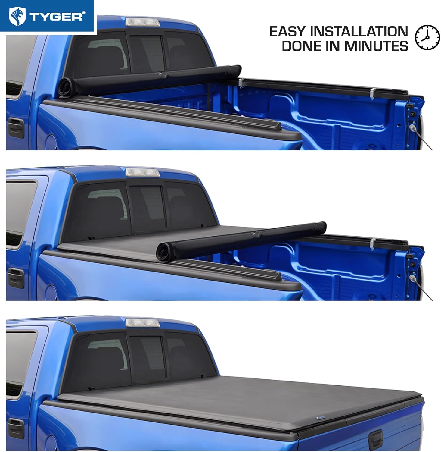 Tyger Auto T1 Soft Roll-Up Tonneau Cover for 2021–2025 Ford F-150 & Lightning | 5.5ft (67") Bed - Image 77