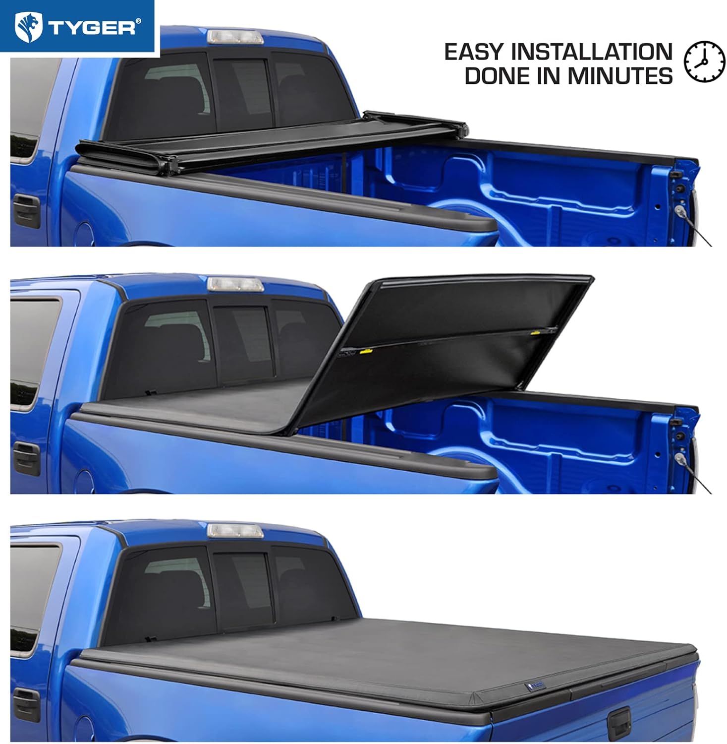 Tyger Auto T1 Soft Roll-Up Tonneau Cover for 2021–2025 Ford F-150 & Lightning | 5.5ft (67") Bed - Image 82