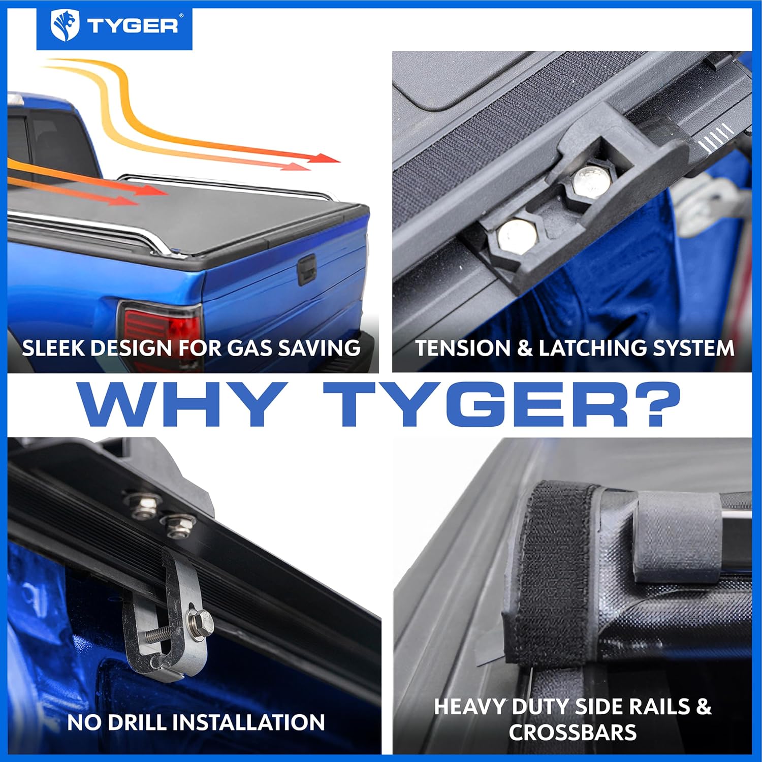 Tyger Auto T1 Soft Roll-Up Tonneau Cover for 2021–2025 Ford F-150 & Lightning | 5.5ft (67") Bed - Image 55