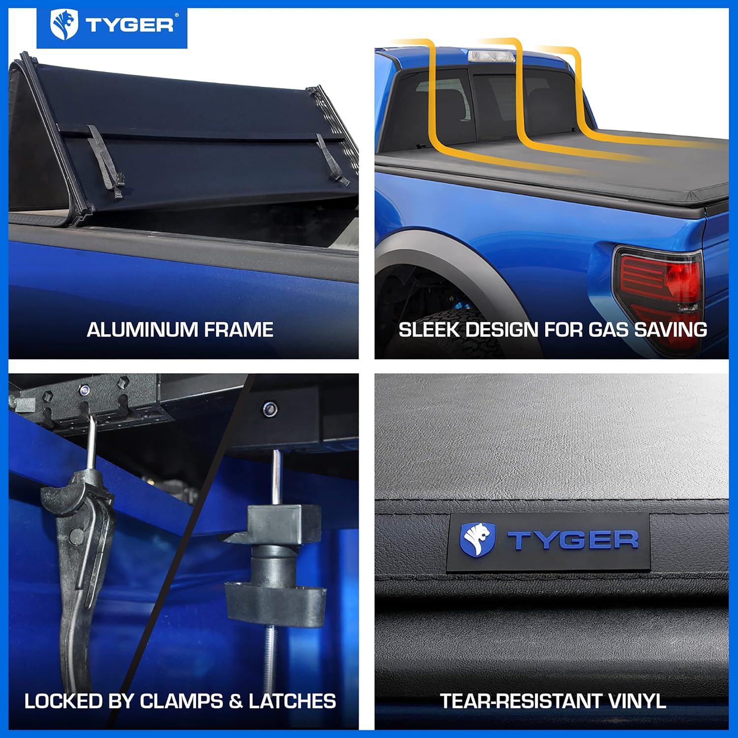 Tyger Auto T1 Soft Roll-Up Tonneau Cover for 2021–2025 Ford F-150 & Lightning | 5.5ft (67") Bed - Image 79