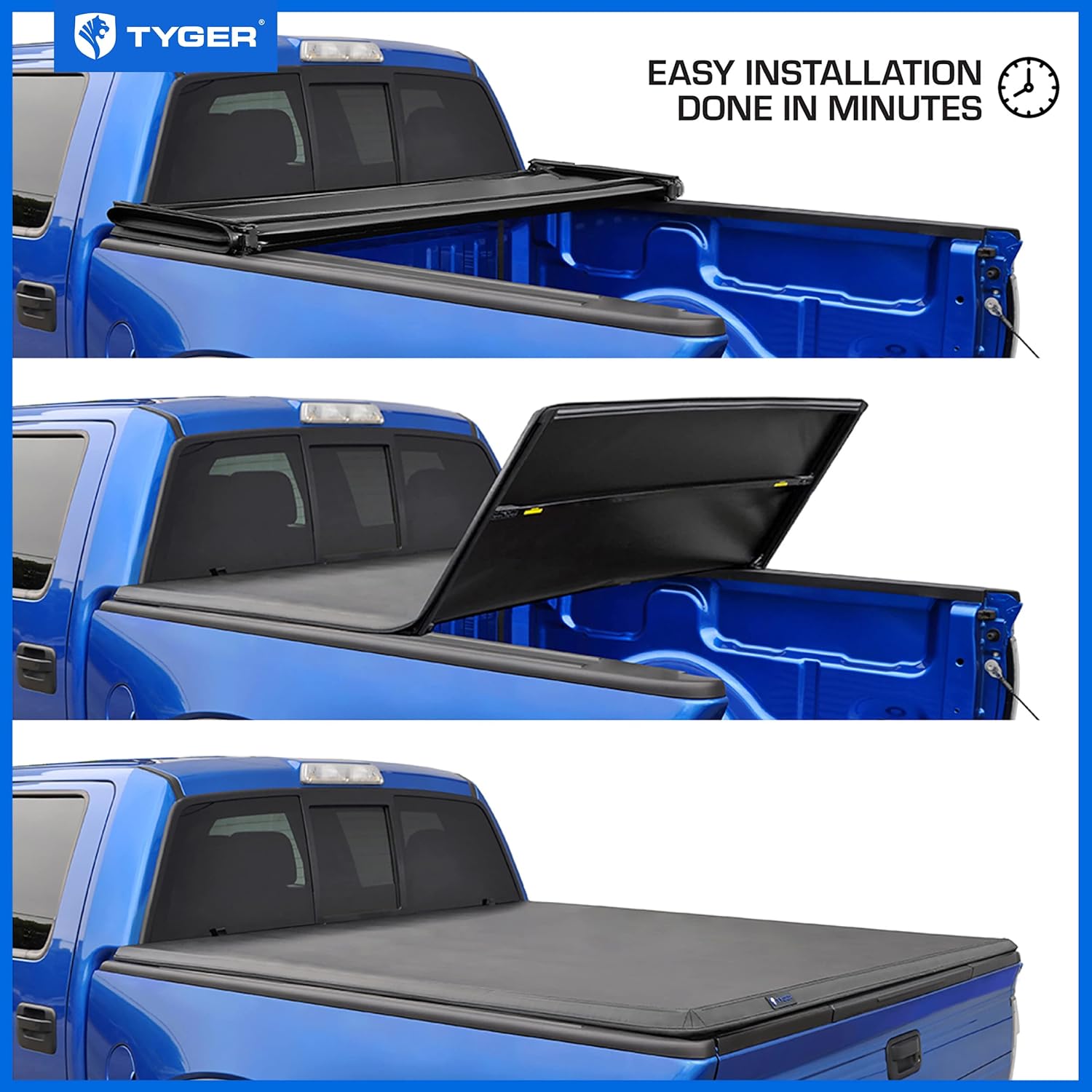 Tyger Auto T1 Soft Roll-Up Tonneau Cover for 2021–2025 Ford F-150 & Lightning | 5.5ft (67") Bed - Image 38
