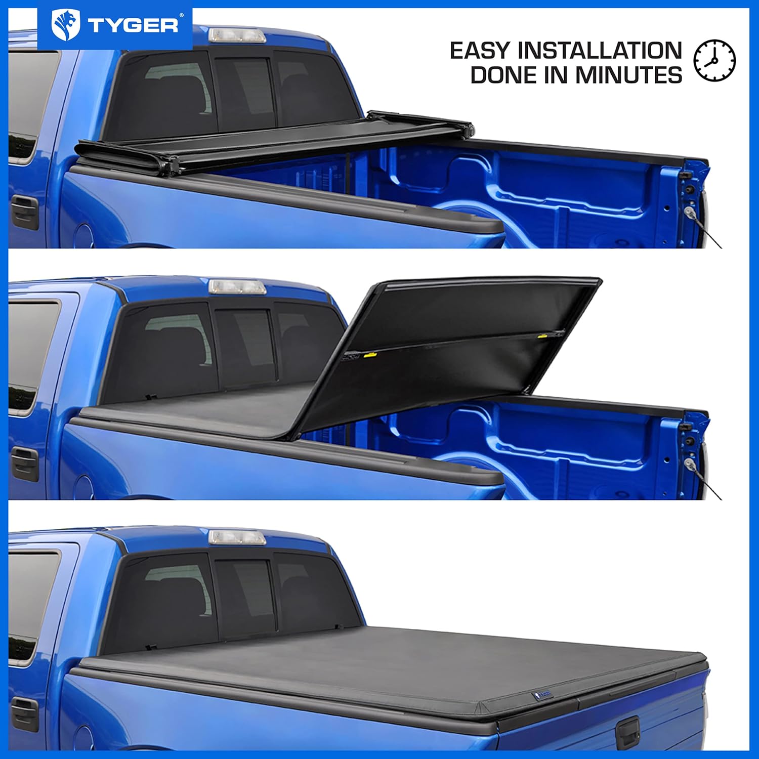 Tyger Auto T1 Soft Roll-Up Tonneau Cover for 2021–2025 Ford F-150 & Lightning | 5.5ft (67") Bed - Image 92