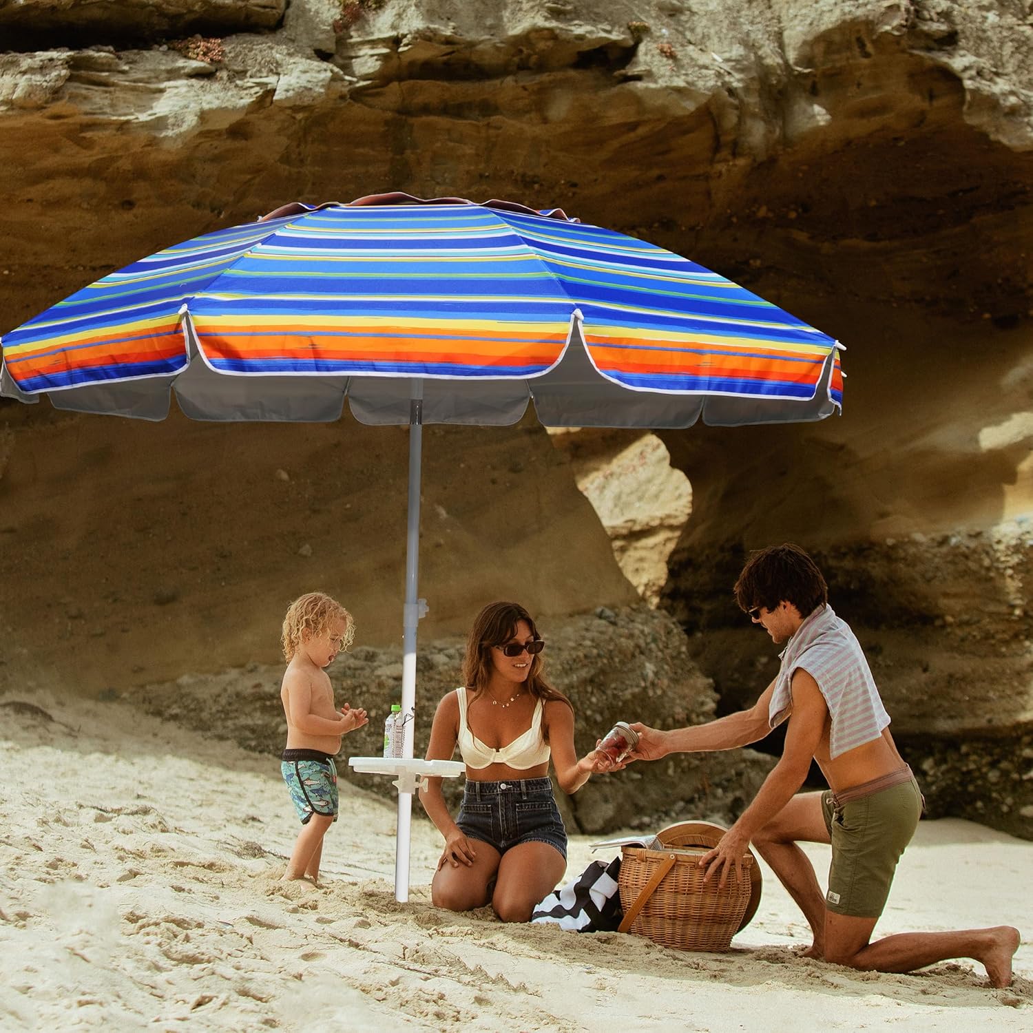 AMMSUN 8FT Beach Umbrella with Sand Anchor – Windproof Outdoor Sunshade with Tilt, Air Vents & UPF 50+ UV Protection for Beach, Pool & Patio - Image 25