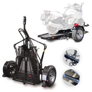 Folding Single-Rail Motorcycle Trailer with Ride-On Ramp